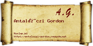 Antalóczi Gordon névjegykártya